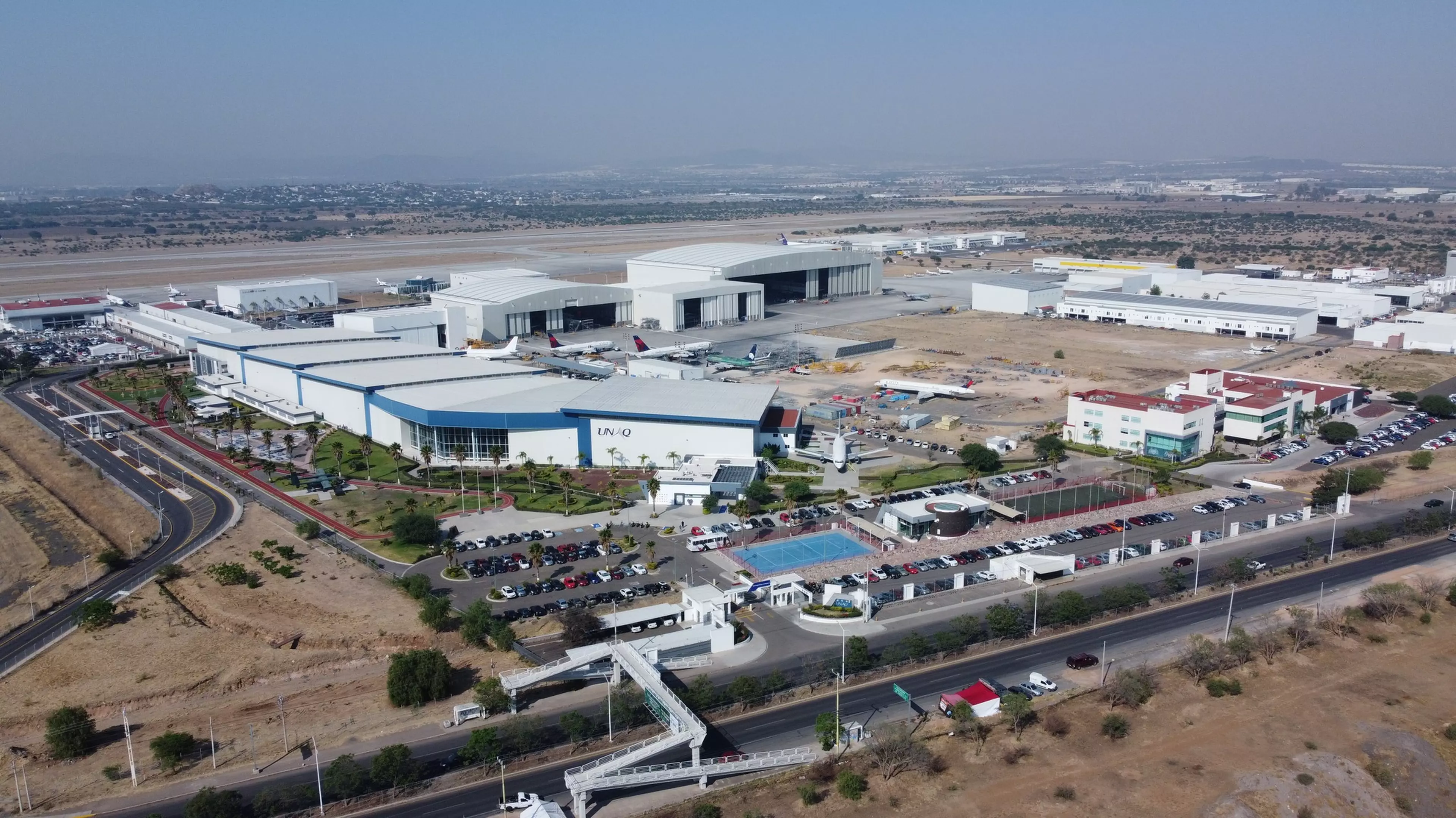 Bird's eye view of the UNAQ university campus.