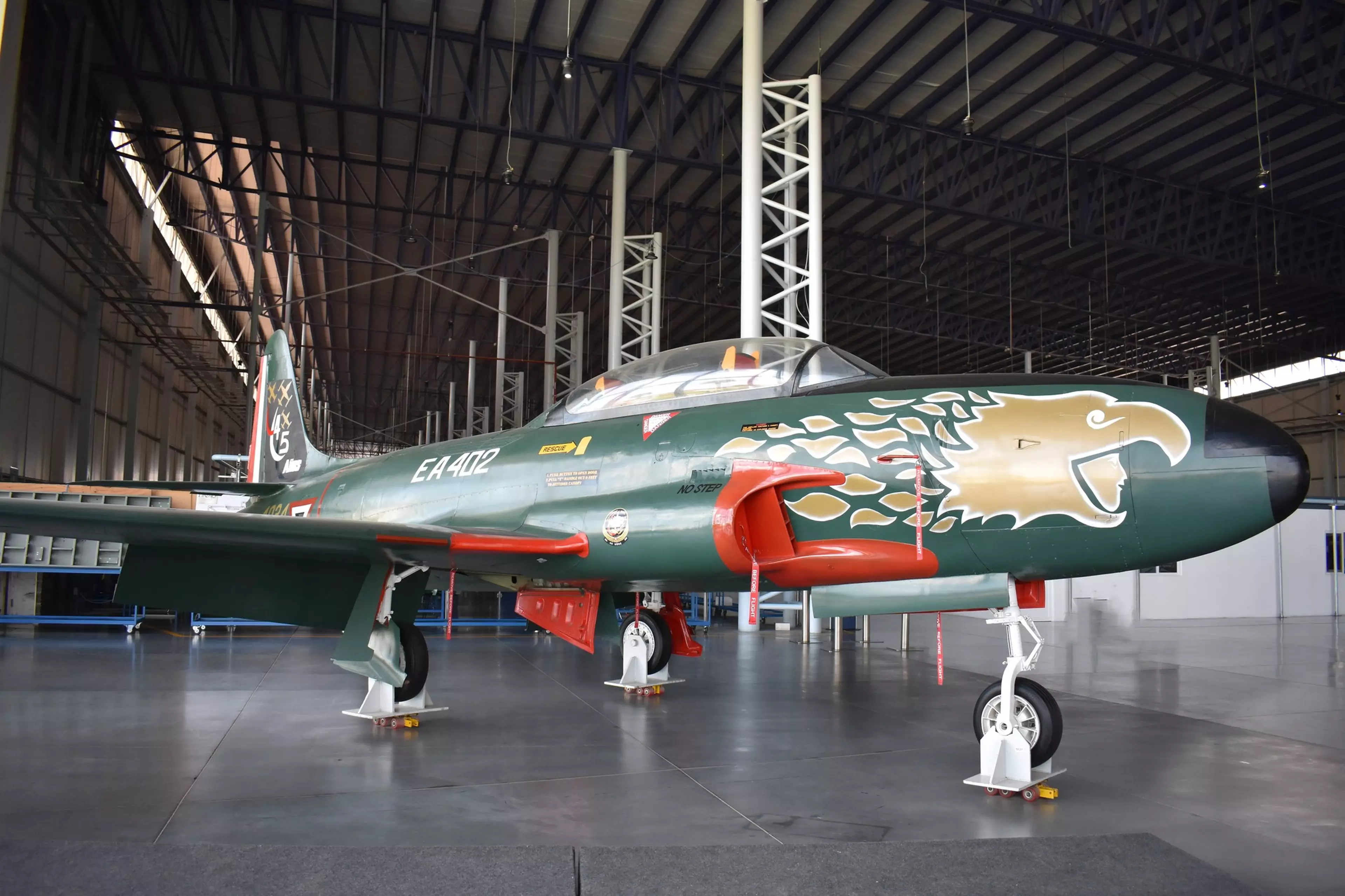 UNAQ university F-86 Shooting Star fighter plane.