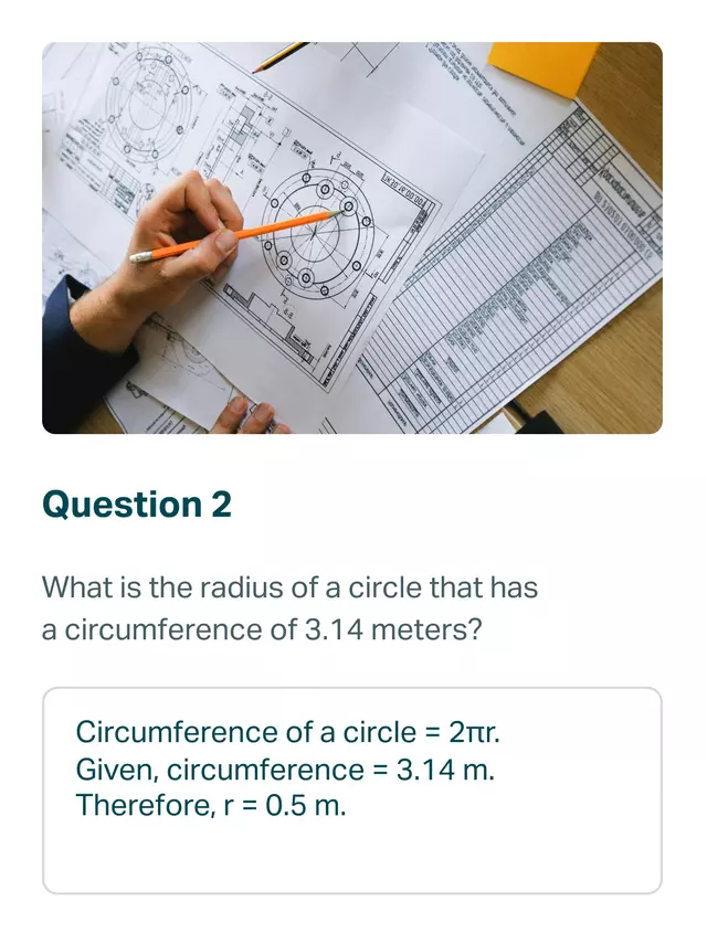 Photo of a technical drawing and a hand holding a pencil.