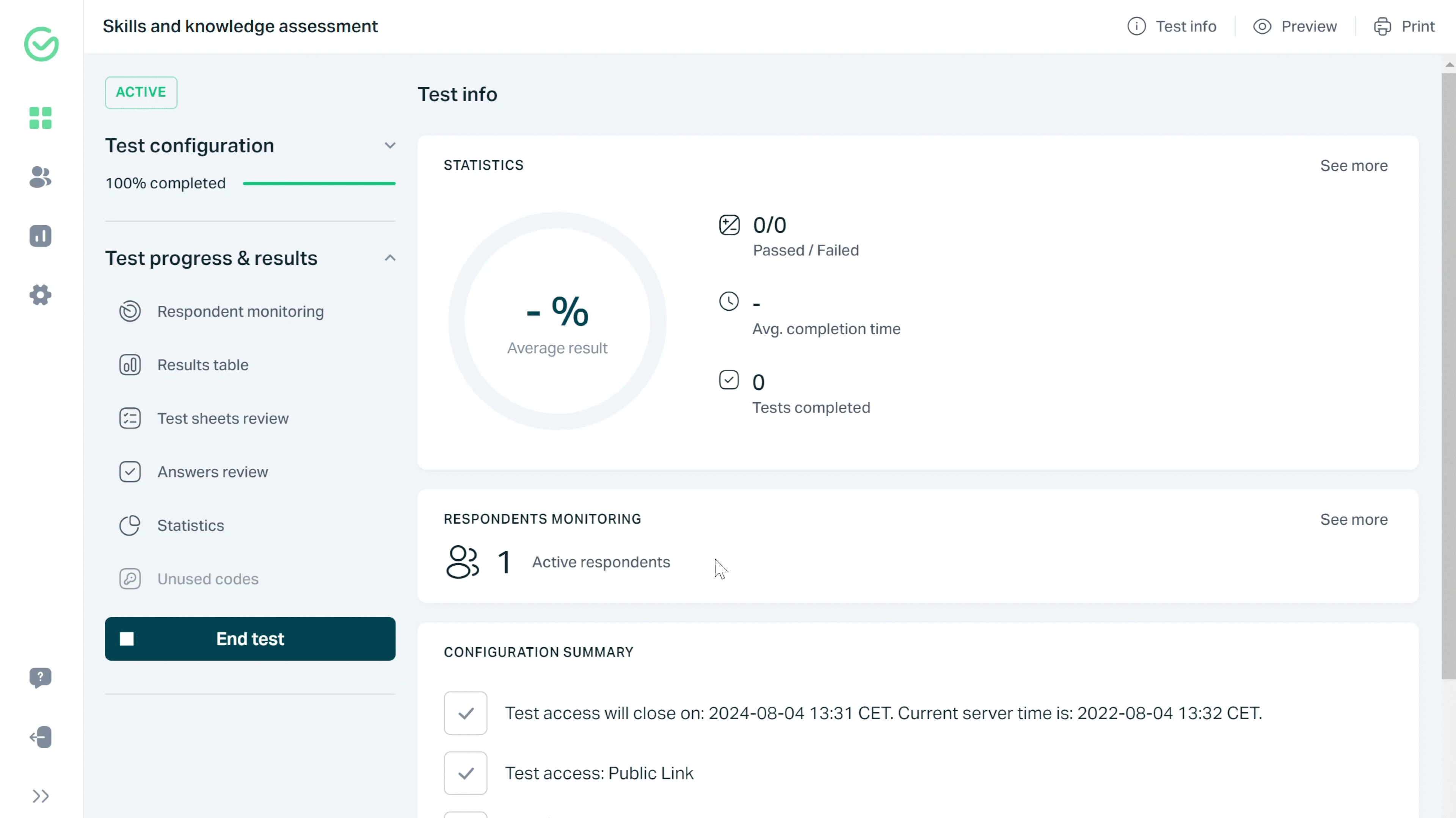 Respondent monitoring