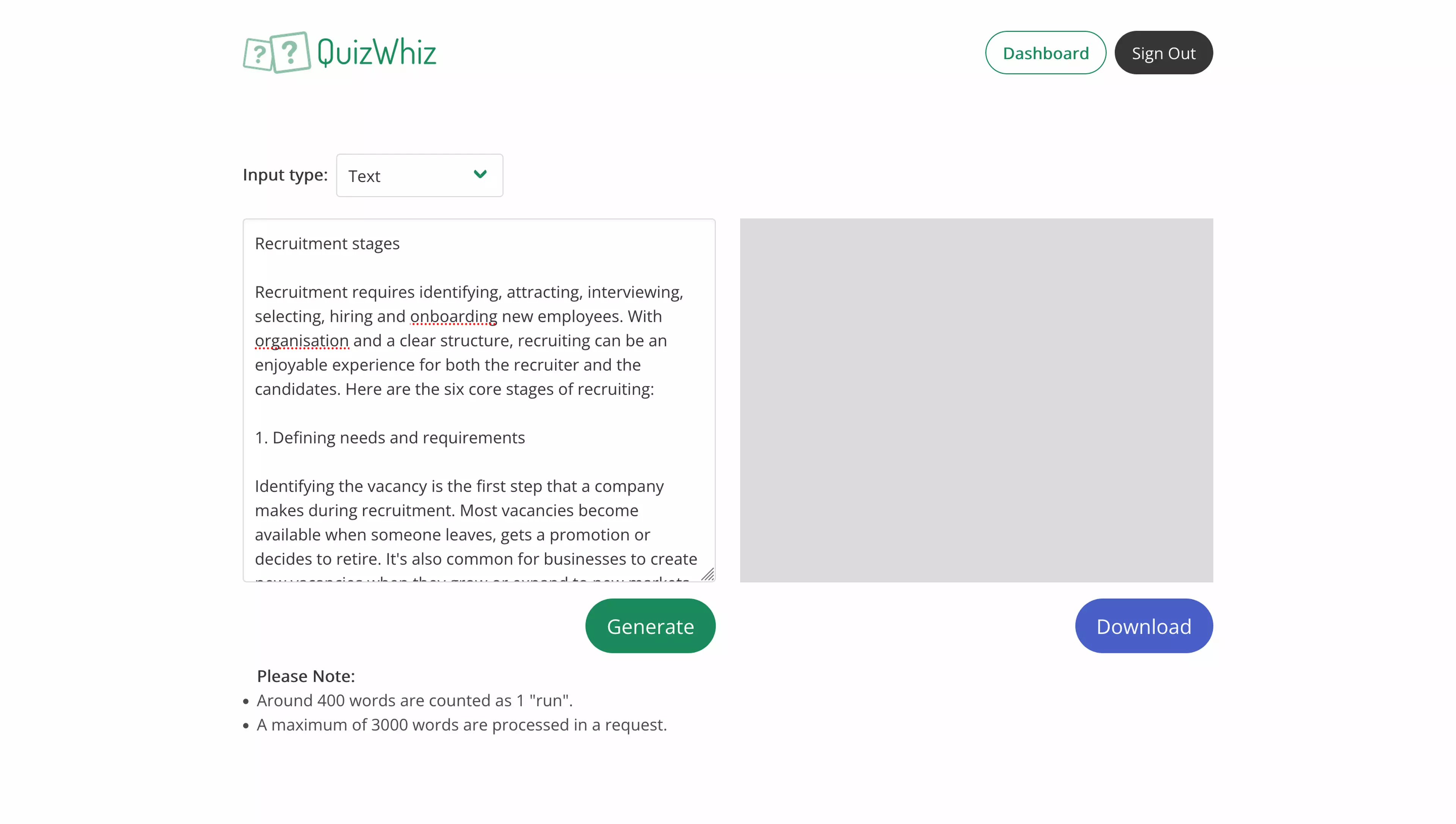 Quizwhizz App Screenshot